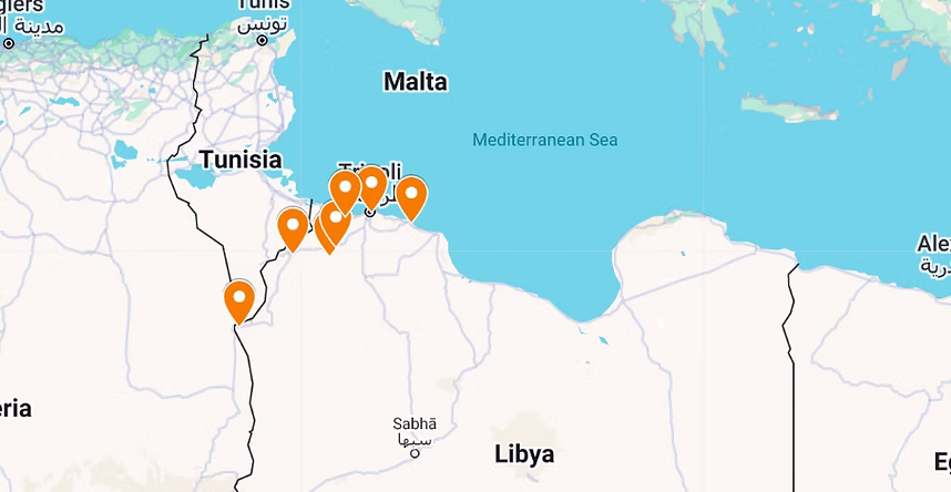 Libya tour route map