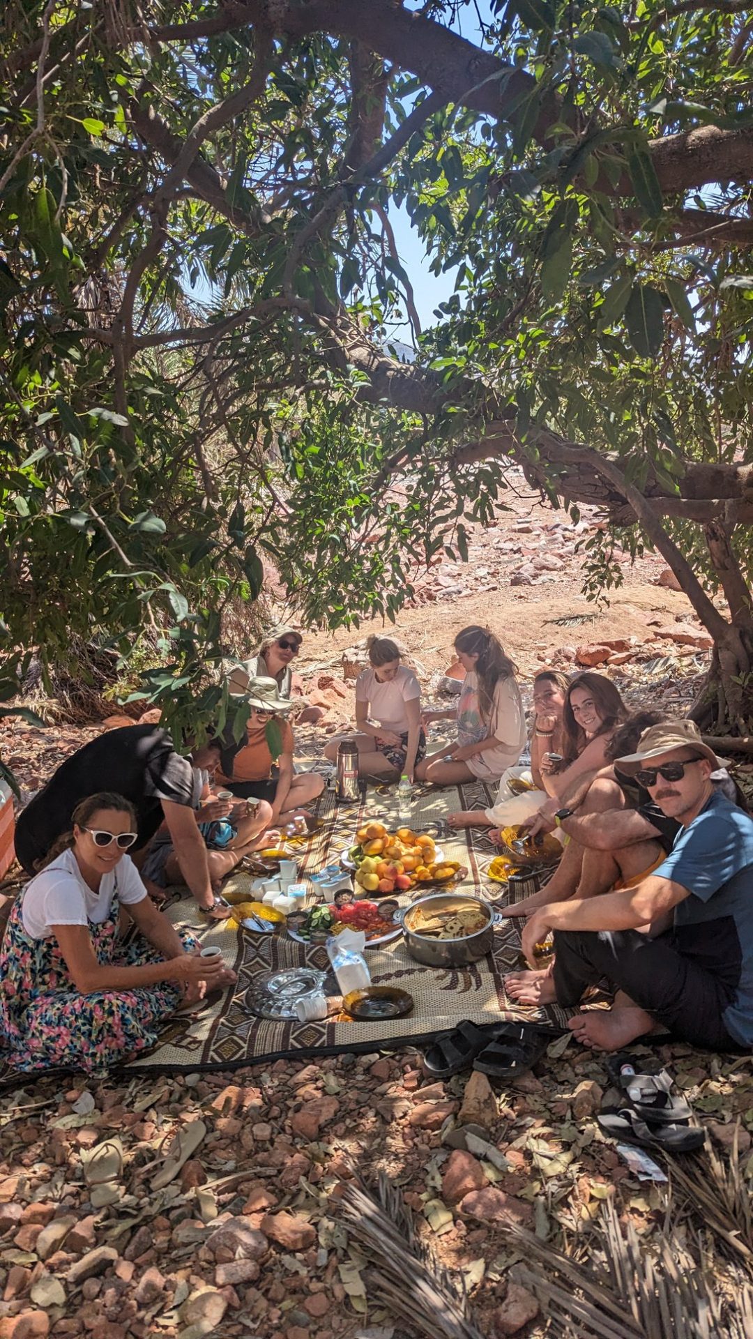Group picnic in wadi
